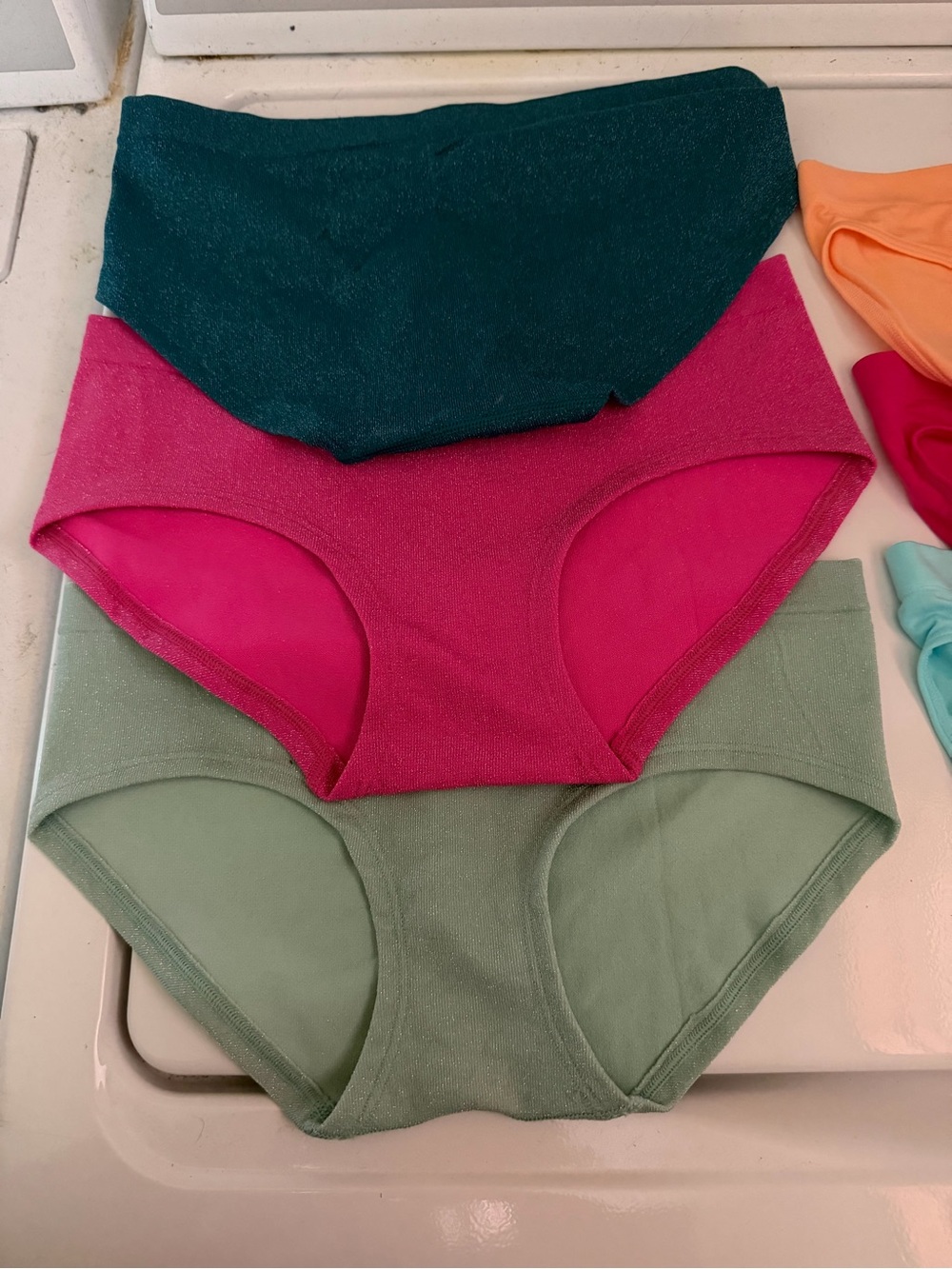 NWT Victoria’s Secret 3 Hipster sparkle panties in Teal, Fuchsia & Sage